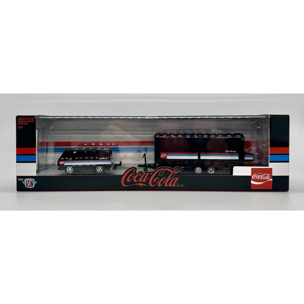 M2 Machines Coca-Cola 1964 Dodge A100 Vision Van & 1966 Charger HEMI Auto-Hauler